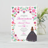 Otomi Broderie Mexicaine Quinceañera Invitation (Debout devant)