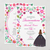 Otomi Broderie Mexicaine Quinceañera Invitation (Devant / Derrière)