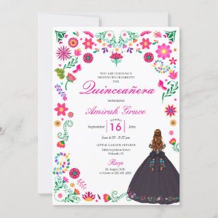 Otomi Broderie Mexicaine Quinceañera Invitation