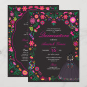 Otomi Broderie Mexicaine Quinceañera Invitation (Devant / Derrière)