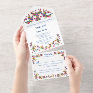 Otomi Mexicain tout en un mariage Invitation