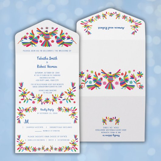 Otomi Mexicain tout en un mariage Invitation