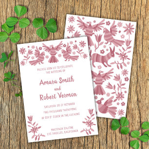 Otomi, MEXIQUE, ROSE, FLEURS, OISEAUX Faire-part