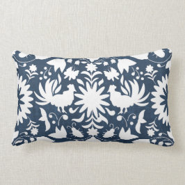 Otomi Print, Navy Blue en White Boho Sierkussen Kussen