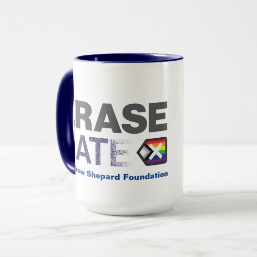 OTP Matthew Shepard Foundation Erase Hate 15 oz Mok (Voorkant links)