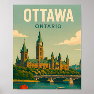 Ottawa Canada Parlement Silhouette Reis Poster