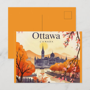 Ottawa Canada Parlementsgebouw, City Skyline Briefkaart