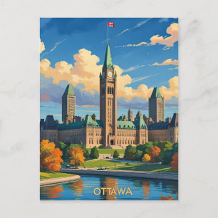 Ottawa Canada Parlementsgebouw, Stadsprofiel Feestdagenkaart