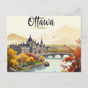 Ottawa Canada Silhouet Briefkaart