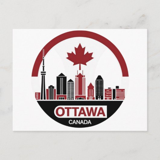 Ottawa Canada Silhouet Briefkaart (Voorkant)