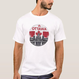 Ottawa Canada Skyline Retro Cityscape T-shirt
