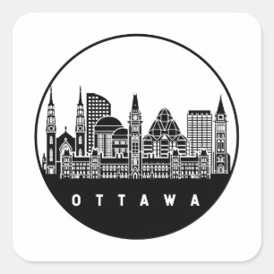 Ottawa Canada Skyline Vierkante Sticker