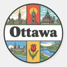 Ottawa Canada Travel Ronde Sticker