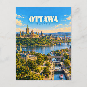 Ottawa Canada Vintage Reis Kunst Briefkaart
