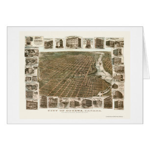 Ottawa, DESSUS, carte panoramique du Canada - 1895