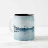 Ottawa Illinois C.B. & Q R.R. Bridge Circa 1900 Tweekleurige Koffiemok (Voorkant links)