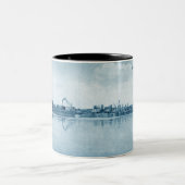 Ottawa Illinois C.B. & Q R.R. Bridge Circa 1900 Tweekleurige Koffiemok (Center)