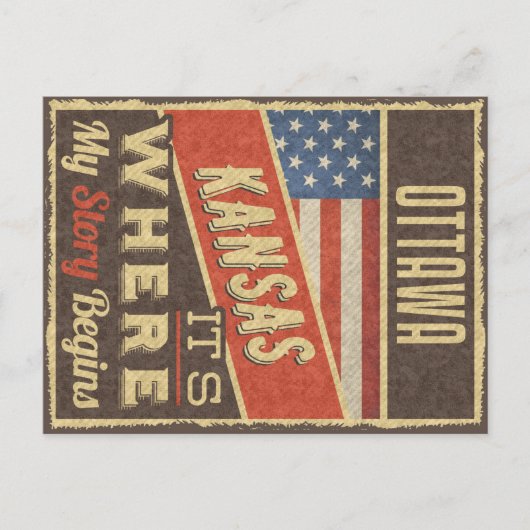 Ottawa Kansas Briefkaart (Voorkant)