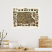 Ottawa, ON, Canada Panoramic Map - 1895 Poster (Keuken)