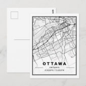 Ottawa Ontario Canada Carte de la ville de voyage (Devant / Derrière)