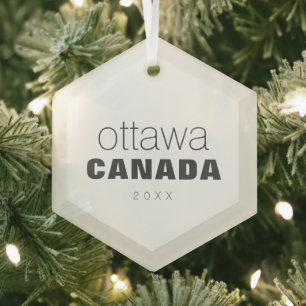 Ottawa Ontario Canada Travel Keepslag Souvenir Glas Ornament