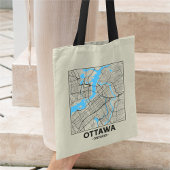 Ottawa, Ontario City Map Tote Bag