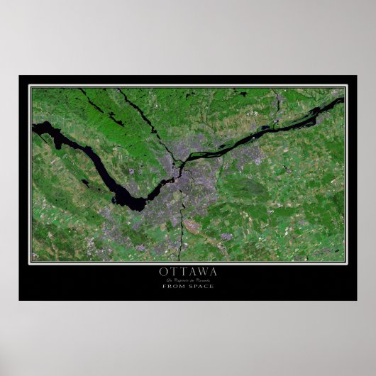 Ottawa Ontario Satellite Poster Map (Voorkant)