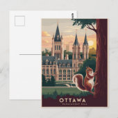 Ottawa parlement heuvel Illustratie Briefkaart (Voorkant / Achterkant)
