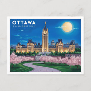 Ottawa parlement heuvel Moonlight Briefkaart