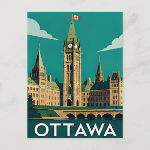 🍁 OTTAWA — Parliament Hill & Canadees erfgoed Briefkaart