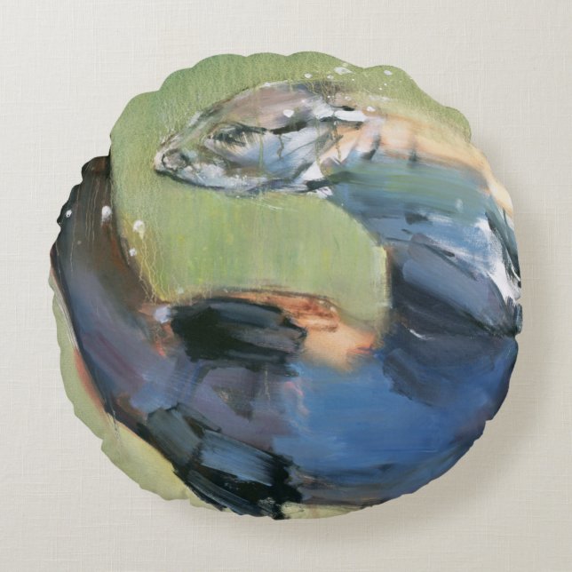 otter 2003 rond kussen (Voorkant)