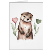 Otter Adorable Avec Fleurs Coeurs (Devant)