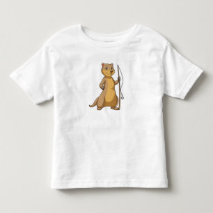 Otter als Fisher met Geviste staaf Kinder Shirts