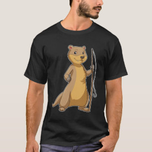 Otter als Fisher met Geviste staaf T-shirt