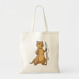 Otter als Fisher met Geviste staaf Tote Bag
