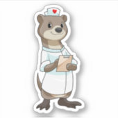 Otter als verpleegster met hart sticker (Voorkant)