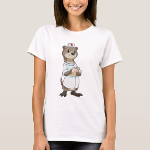 Otter als verpleegster met hart t-shirt