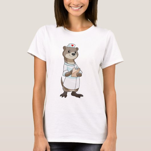 Otter als verpleegster met hart t-shirt (Voorkant)