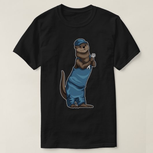 Otter ambachtsman moersleutel t-shirt (Design voorkant)