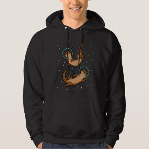 Otter Astronaut Gift Kinder Otter Gift Space Otter Hoodie