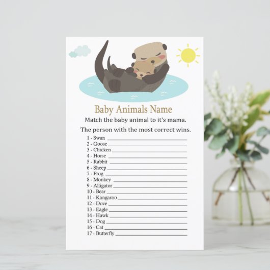 Otter Baby Animals Name Game (Staand voorkant)