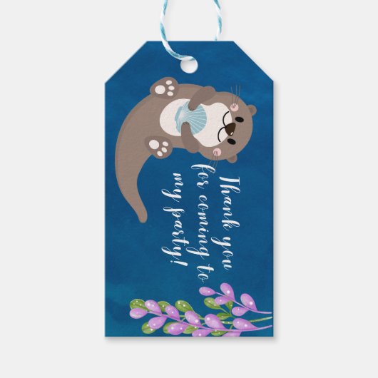 Otter bedankingslabel cadeaulabel (Voorkant)