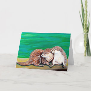 Otter Best Friends Painting Kaart