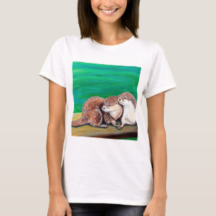 Otter Best Friends Painting T-shirt