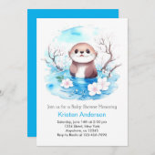 Otter Boy Baby shower Kaart (Voorkant / Achterkant)