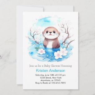 Otter Boy Baby shower Kaart