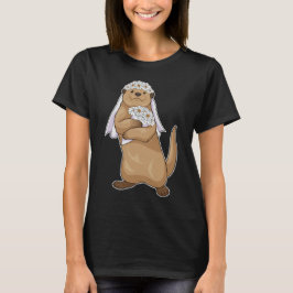 Otter Bruid Bloem Bruiloft T-shirt