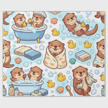 Otter Bubbelbad Inpakpapier Knus En Schattig