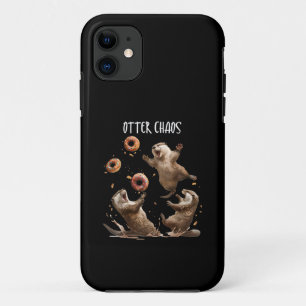 Otter Chaos Funny Bagel Vechten Zee Otters Pun An iPhone 11 Hoesje