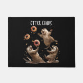 Otter Chaos Funny Bagel Vechten Zee Otters Pun An Deurmat (Voorkant)
